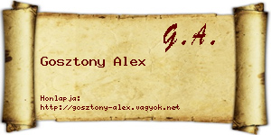 Gosztony Alex névjegykártya