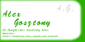 alex gosztony business card